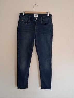 Hudson Jeans Women's 26 Ankle Skinny Dark Wash Raw Hem Designer Classic